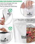 Tealyra  Raspberry Relaxation  Herbal Loose Leaf Tea  Lemon Verbena  Hibiscus  Lemongrass  Relaxing Calming Bed Time Tea  Caffeine Free  112g 4ounce