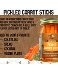 Green Jay Gourmet Spicy Pickled Carrot Sticks in a Jar  Fresh Hand Jarred Vegetables for Cooking  Pantry  Home Grown PrePrepared Pickled Carrot Sticks  Simple Natural Ingredients  16 Ounce Jar