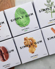 Simply Gum | Variety Pack - Peppermint, Cinnamon, Ginger, Fennel, Maple, Coffee | Synthetic Free + Aspartame Free + non GMO