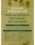 Seedlip Garden 108  Nonalcoholic Spirit  Calorie Free Sugar Free  Nonalcoholic Cocktails  237fl oz 700ml