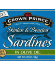 Crown Prince Skinless  Boneless Sardines in Olive Oil 375 oz Package may vary