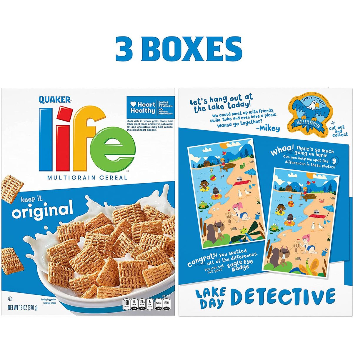 Life Breakfast Cereal, Original, 13oz Boxes (3 Pack)