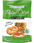 Snack Factory Pretzel Crisps, Sea Salt & Cracked Pepper, Buffalo Wing, Garlic Parmesan, and Everything, 7.2 Ounce (Pack of 4) - with Make Your Day Bag Clip