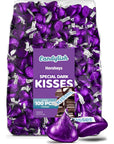 Hersheys Kisses Special Dark Chocolate  1 LB Approx 100 pcs  Bulk Individually Wrapped Purple Foil Candy