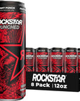 Rockstar Energy Drink, Fruit Punched - 12oz Sleek Cans (8 Pack)