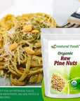 Z Natural Foods Raw Organic Pine Nuts All Natural 100 Pure Vegan NonGMO Kosher GlutenFree Snacks KetoFriendly Snacks 1 lb