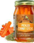 Green Jay Gourmet Spicy Pickled Carrot Sticks in a Jar  Fresh Hand Jarred Vegetables for Cooking  Pantry  Home Grown PrePrepared Pickled Carrot Sticks  Simple Natural Ingredients  16 Ounce Jar