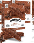 Nonnis Triple Chocolate Biscotti Italian Cookies  3 Boxes Triple Chocolate Italian Biscotti Cookies wDark Chocolate  Biscotti Individually Wrapped Cookies  Kosher Chocolate Coffee Cookie 688 oz