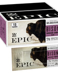 EPIC Bison Bacon Cranberry Bars GrassFed 12 Count Box 13oz bars