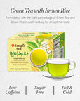 Sempio Green Tea with Brown Rice 40 Tea Bags  Refreshing Nutty Drink Serve Hot or Cold SugarFree