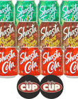 Shasta 3 Flavor Soda Variety 8 fl oz Pack of 12 with By The Cup Coasters