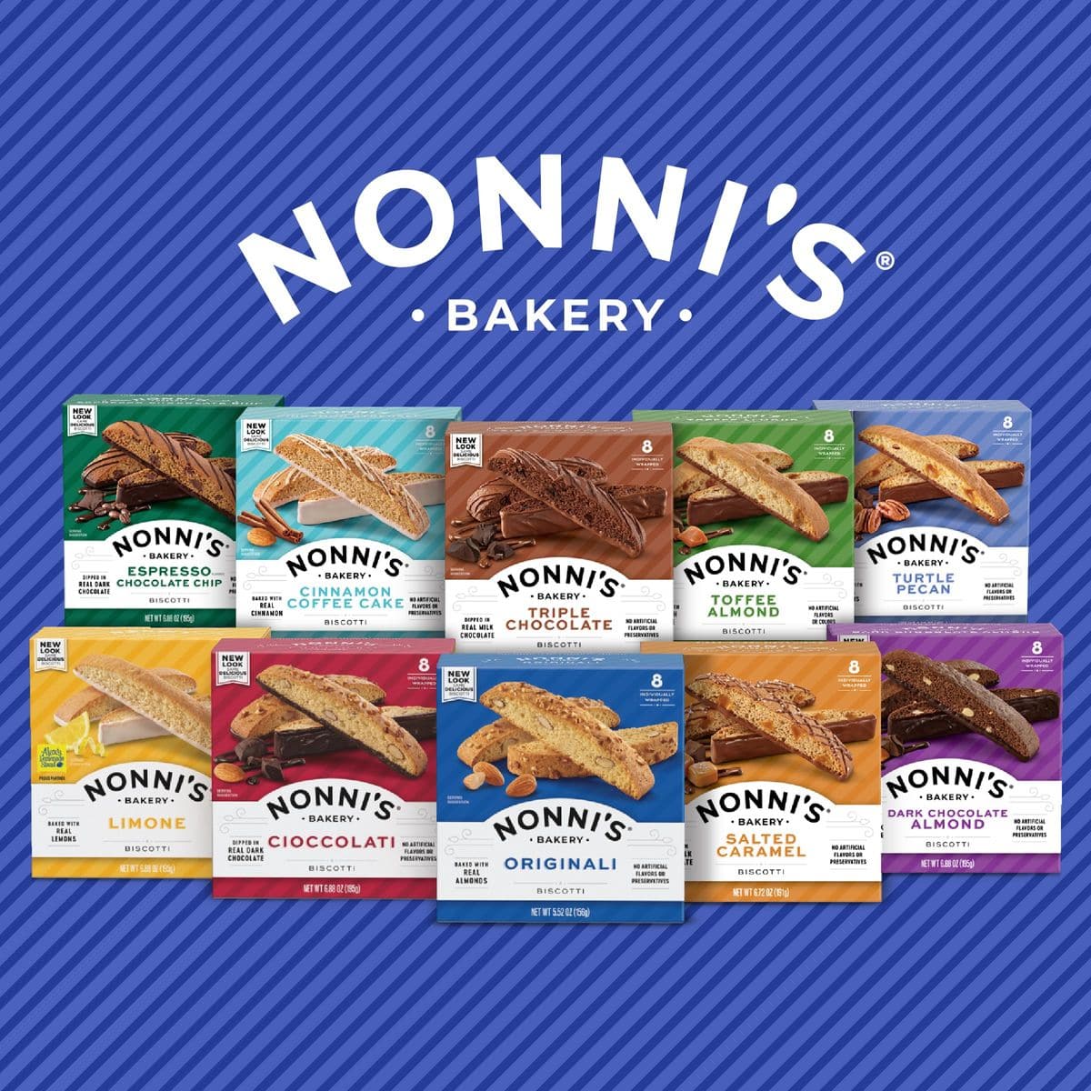 Nonnis Turtle Pecan Biscotti Italian Cookies  Caramel Pecan Cookies Dipped in Milk Chocolate  Butter Pecan Biscotti Individually Wrapped Cookies  All Natural Ingredients  Kosher  688 oz