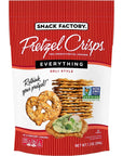 Snack Factory Pretzel Crisps, Sea Salt & Cracked Pepper, Buffalo Wing, Garlic Parmesan, and Everything, 7.2 Ounce (Pack of 4) - with Make Your Day Bag Clip