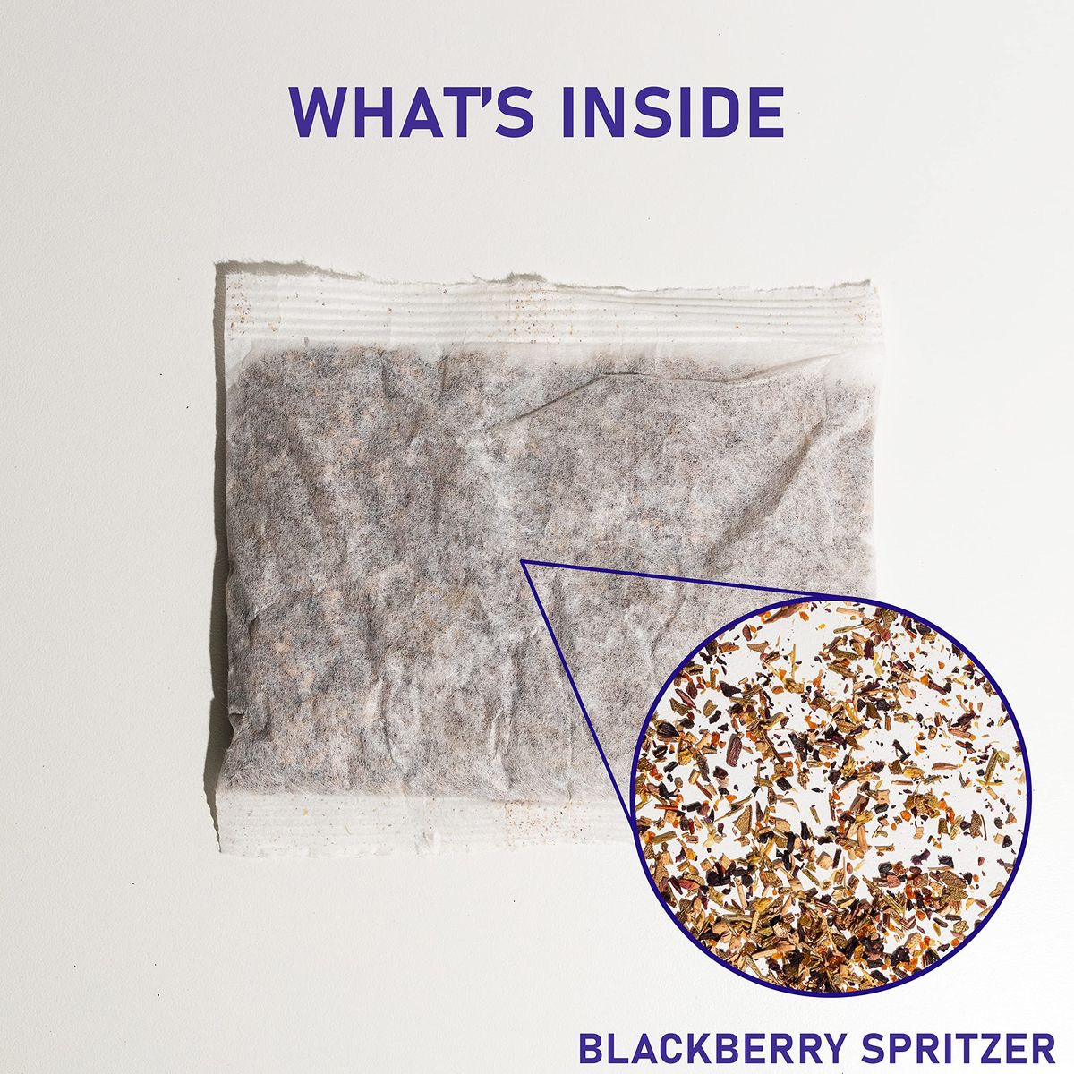 Blackberry Spritzer Lemonade Iced Tea made with Hibiscus and Lemon Myrtle  Caffeine Free  8 Individual 1oz Filter Pouch Tea Bags Each Yields 60oz of Tea  Packed in Resealable Bag