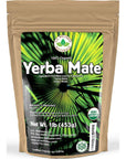 Yerba Mate Tea 1LB 16Oz HICAFFEINE 100 CERTIFIED Organic SUPERGREEN Yerba Mate  NO Dust  FRESH  NEVER Aged Ilex Paraguariensis  Brazilian Rain Forest Grown from US Wellness Naturals