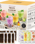 Bubble Boba Tea Kit with Instant Tapioca Pearls and Milk Tea Powders  Makes 8 Drinks  Assorted Fruity Flavours include Taro Mango Honeydew Strawberry in Individual Sachets by Moriyama Teahouse