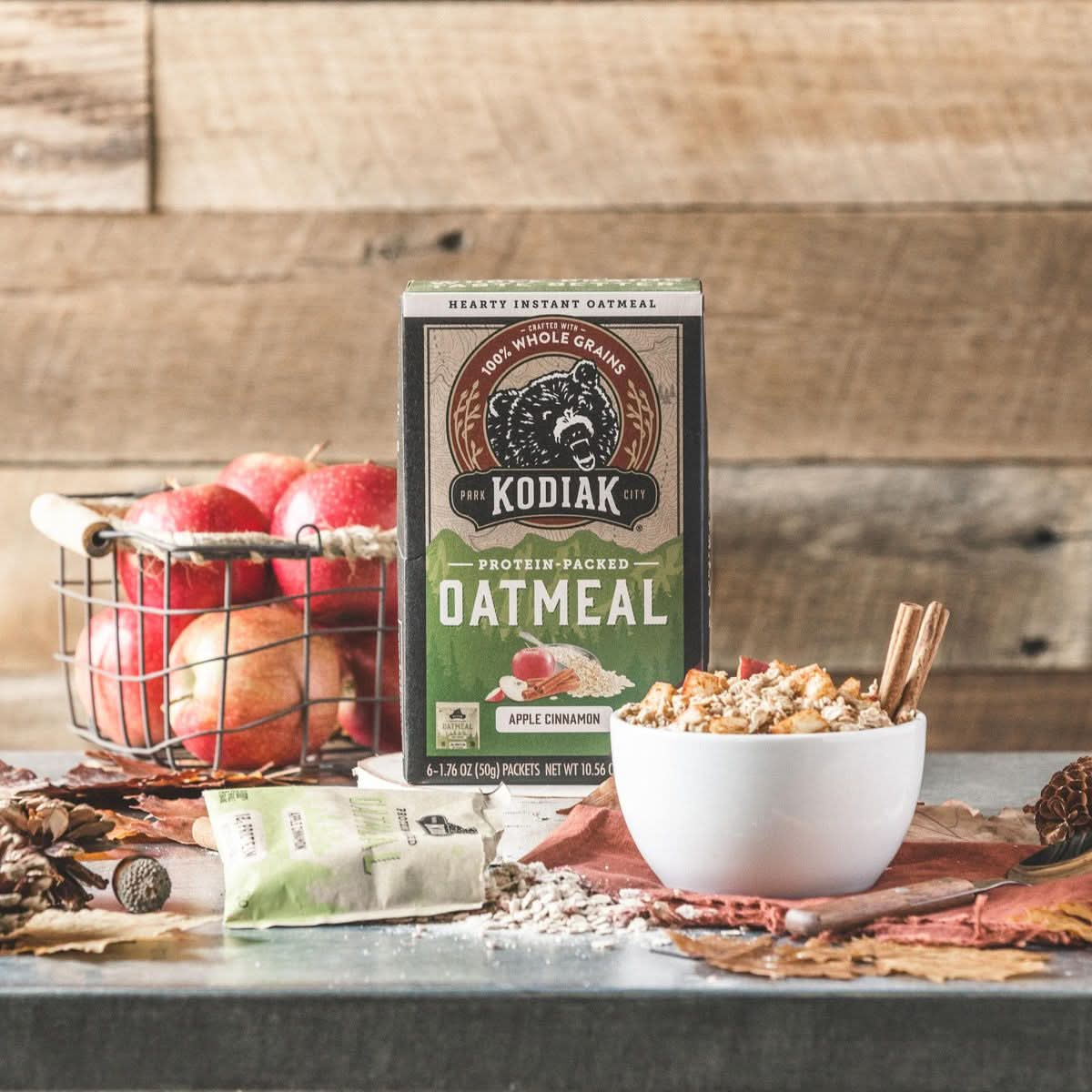 Kodiak Cakes Instant Oatmeal Packets Apple Cinnamon High Protein 100 Whole Grains 6 boxes with 6 packets each 36 packets