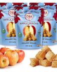 OBA - Light & Crunchy Apple Snacks, Organic Baked Apple Fruit Snack, Gluten Free High Fiber Low Sodium Croutons, 1.6oz Snack Bag (3pack)