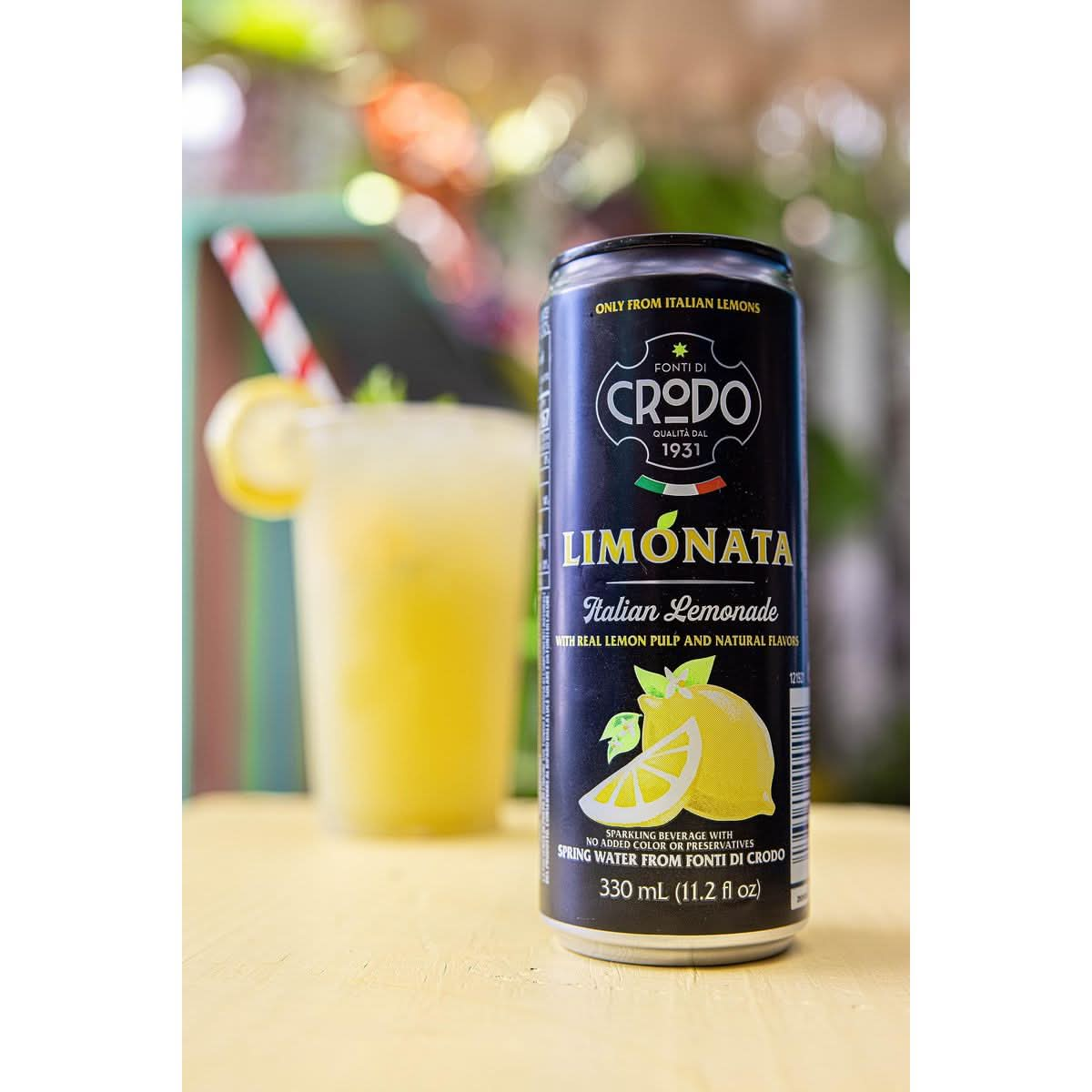 Fonti Di Crodo Limonata Italian Sparkling Lemonade 112 Oz Cans Pack of 24