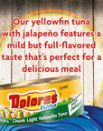 Dolores Tuna Chunk Light Yellowfin Tuna with Jalapeno Peppers 10oz Canned Tuna Pack of 1