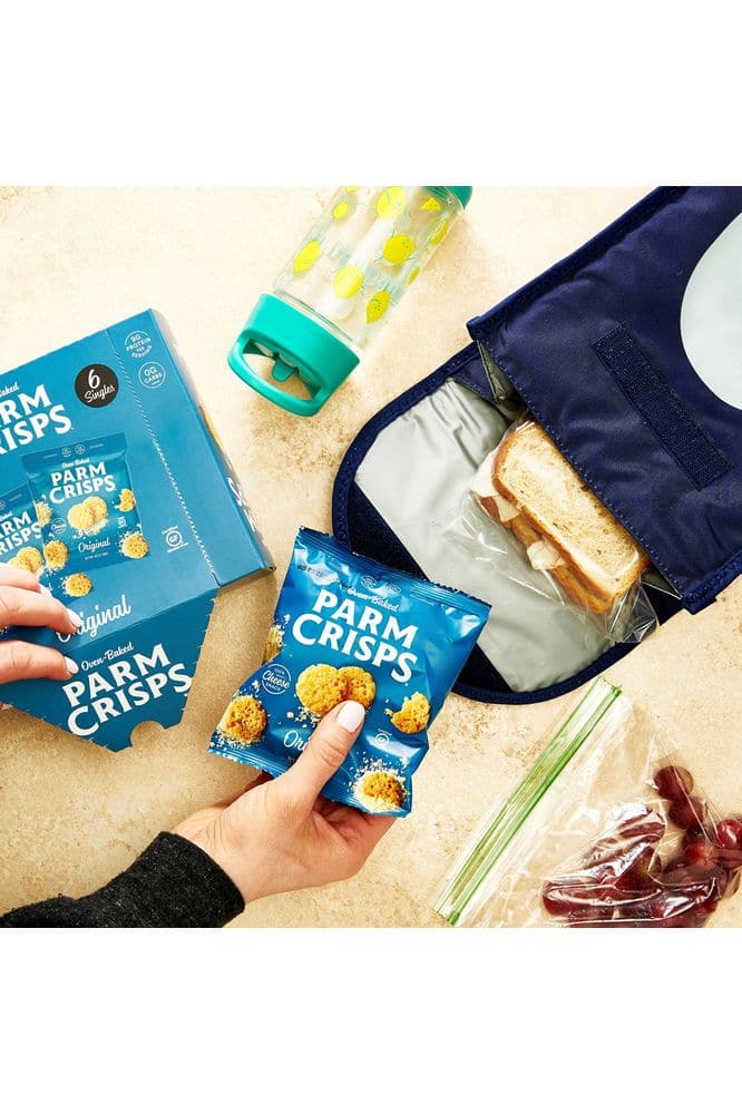 ParmCrisps - Original Cheese Parm Crisps, Made Simply with 100% REAL Parmesan Cheese, Made Simply with 100% REAL Cheese | Healthy Keto On-the-Go Snacks, Low Carb, High Protein, Gluten Free, Oven Baked, Keto-Friendly | 0.63oz (Pack of 24)