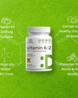 Vitamin K2 (MK-7) 200mcg, 240 Virgin Coconut Oil Softgels | Premium Menaquinone-7 Form, Easily Absorbed Vitamin K Supplement - Bone, Joint, & Immune Support - Non-GMO