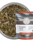 Golden Moon Tea Organic Dragon Well Green Tea  Loose Leaf Non GMO  Half Pound 96 Servings