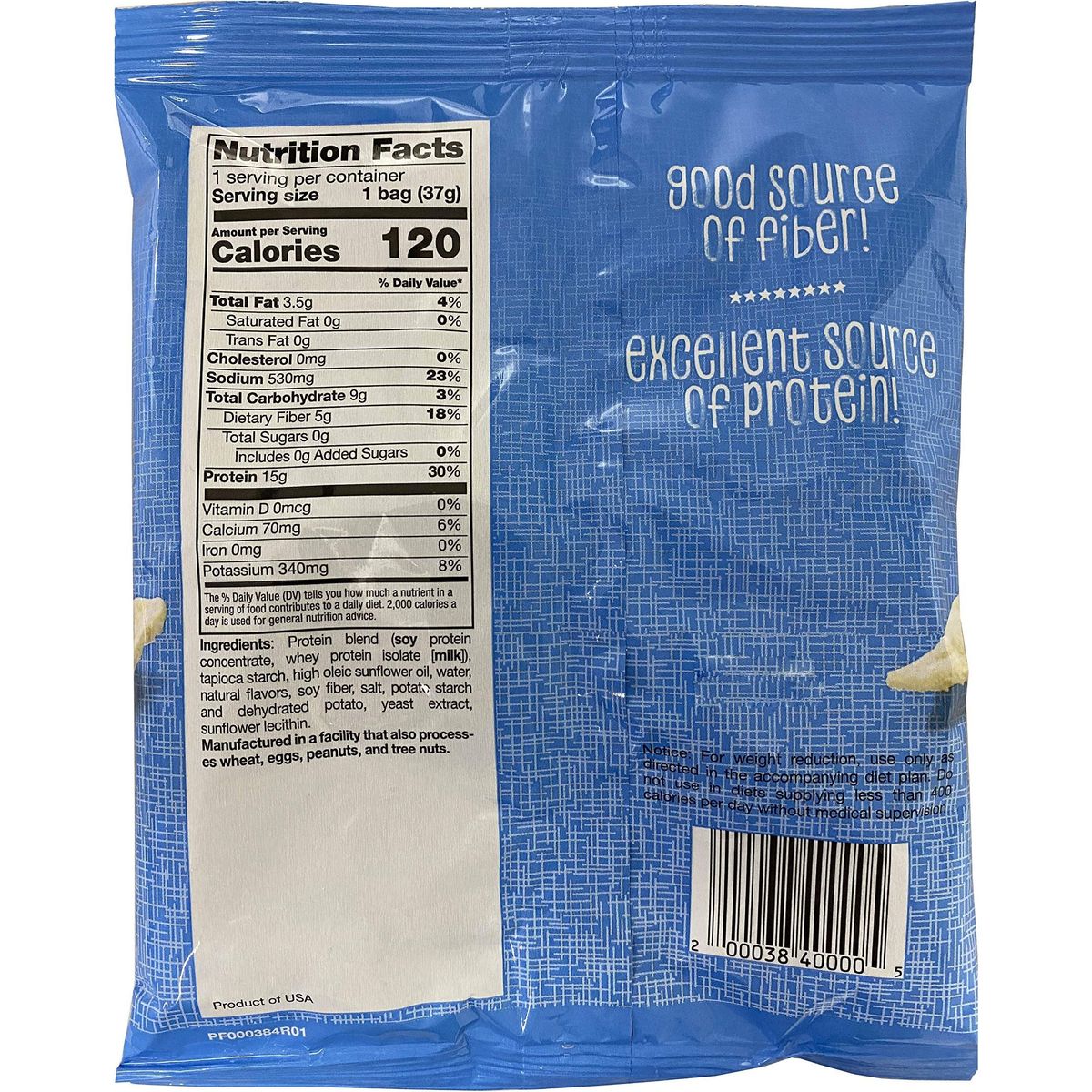 ProtiWise - Protein Chips | 7 Bags | Healthy Delicious Diet Snack | Weight Control | Gluten Free - Low Calorie - Low Carb - High Fiber (Ranch)