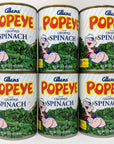 Allens Popeys Chopped Spinach Bundle  6 X 135 Oz Cans of Allens Popeye Chopped Spinach With Recipe Sheet