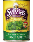 Sylvias SpeciallySeasoned Turnip Greens 145 Ounces Cans Pack of 12