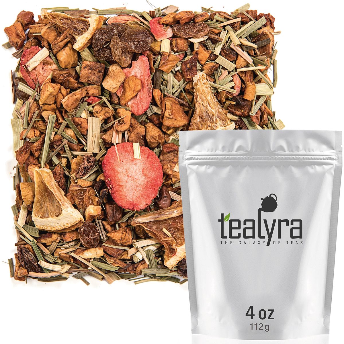 Tealyra  Lovely Lemongrass  Strawberry  Orange  Fruity Herbal Loose Leaf Tea  Hot and Iced Drink  Vitamins and Antioxidants Rich  Caffeine Free  All Natural  112g 4ounce