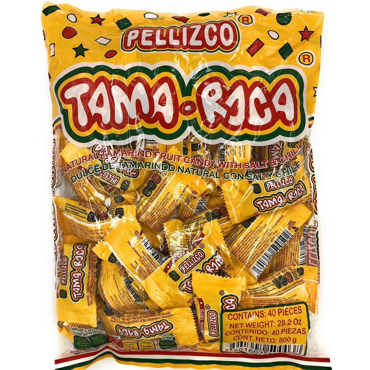 Tama Roca Pellizco Natural Tamarind Candy with Salt and Chili 40 Count 282 Ounce Pack