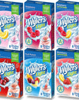 Wylers Light Singles To Go Drink Mix Variety 6 Pack Pink Lemonade Strawberry Lemonade Fruit Punch Cherry Raspberry and Raspberry Lemonade 48 Drink Sticks Total