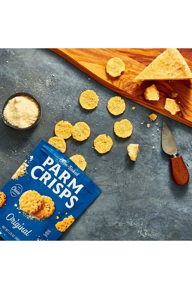 ParmCrisps - Original Cheese Parm Crisps, Made Simply with 100% REAL Parmesan Cheese, Made Simply with 100% REAL Cheese | Healthy Keto On-the-Go Snacks, Low Carb, High Protein, Gluten Free, Oven Baked, Keto-Friendly | 0.63oz (Pack of 24)