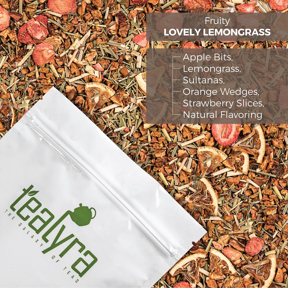 Tealyra  Lovely Lemongrass  Strawberry  Orange  Fruity Herbal Loose Leaf Tea  Hot and Iced Drink  Vitamins and Antioxidants Rich  Caffeine Free  All Natural  112g 4ounce