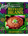 Amys Organic Refried Beans Traditional Refried Beans Canned Vegan Gluten Free and Vegetarian 154 Oz 12 Pack