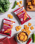 Quest Nutrition Cheese Crackers, Spicy Cheddar Blast, 10g of Protein, Low Carb, Made with Real Cheese, 12 Count (1.06 oz bags)