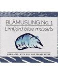 Fangst Blamuslinger No 1  Tinned Limfjord Blue Mussels Marinated with Dill and Fennel Seeds in Cold Pressed Rapeseed Oil  1 x 110g Can