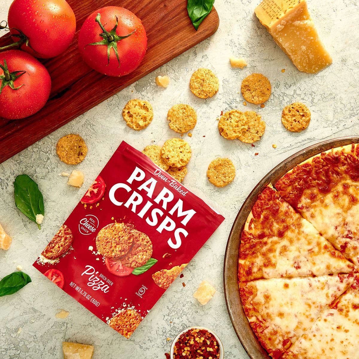 ParmCrisps - Pizza Cheese Parm Crisps, Made Simply with 100% REAL Cheese | Healthy Keto Snacks, Low Carb, High Protein, Gluten Free, Oven Baked, Keto-Friendly | 1.75 Oz (Pack of 6)