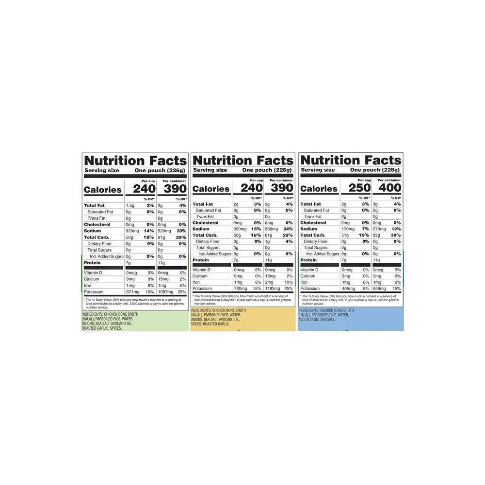 A Dozen Cousins Microwave Rice Cooked in Chicken Bone Broth 7g Protein with Collagen Rice for Meals Sides 3 Flavor Variety Pack 6 Pack - Whlsome - Grocery (Other)