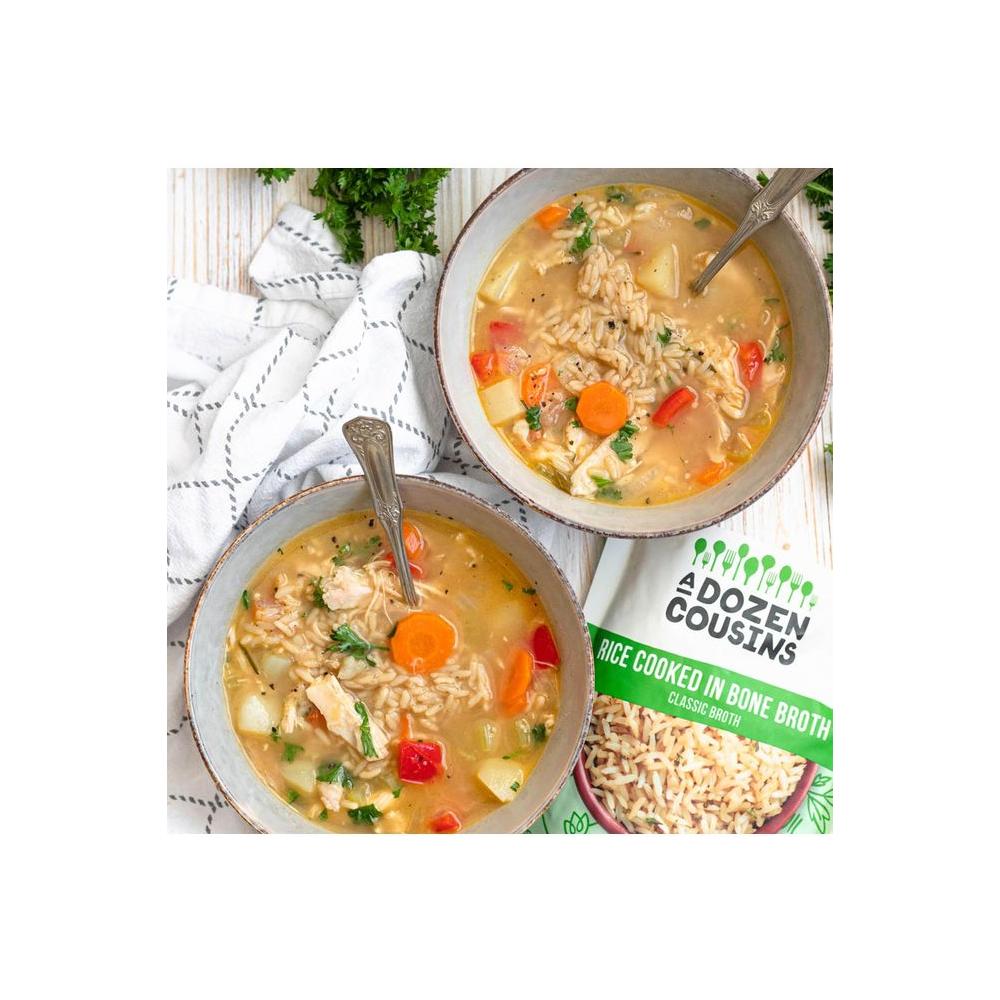 A Dozen Cousins Microwave Rice Cooked in Chicken Bone Broth 7g Protein with Collagen Rice for Meals Sides 3 Flavor Variety Pack 6 Pack - Whlsome - Grocery (Other)