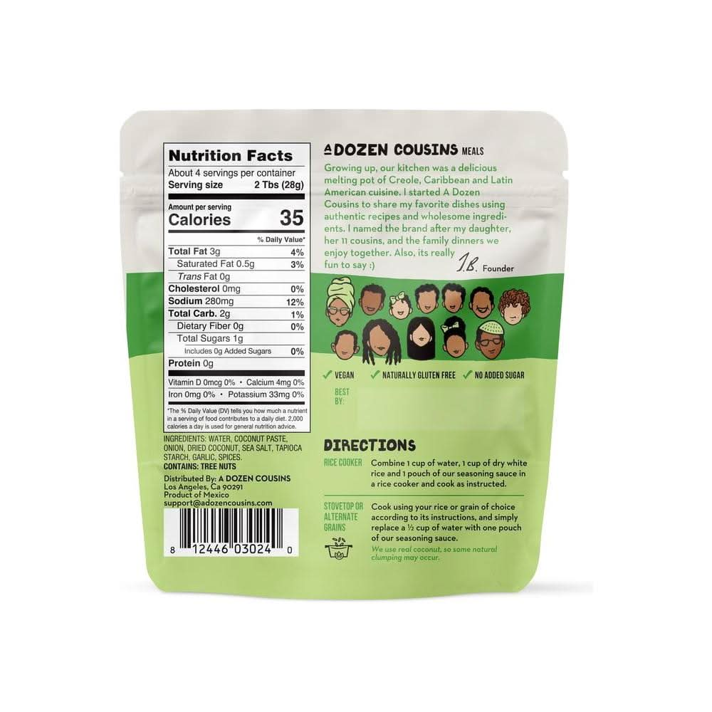 A Dozen Cousins Rice Seasoning Sauce Packets Season and Prepare Your Own Rice Dishes 10 Pack Caribbean Coconut Rice 4 oz Packet - Whlsome - Sauces & Dips