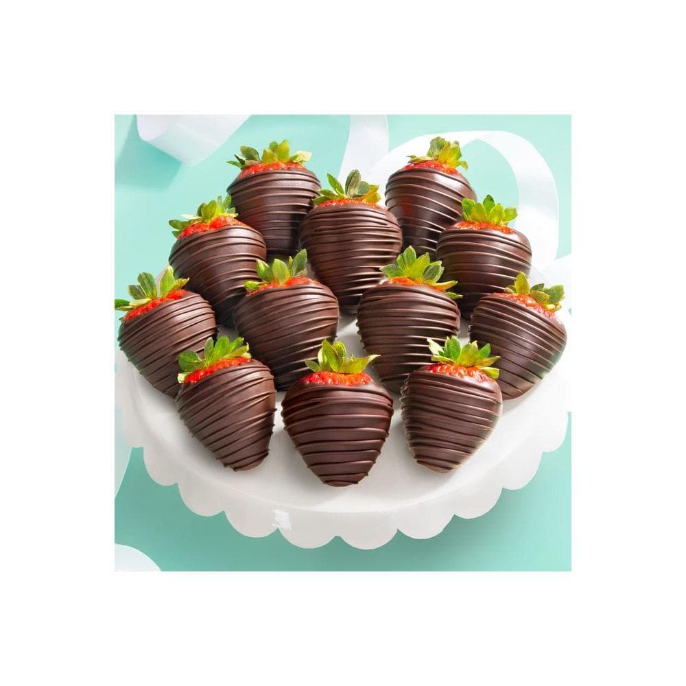 A Gift Inside 12 Dreamy Dark Chocolatey Covered Strawberries - Whlsome - Candies & Chocolates