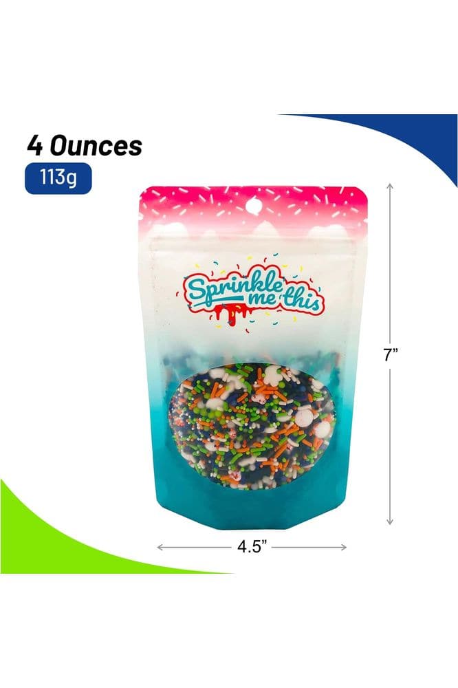 A Haunted House Party - 4 Oz Resealable Bag - Halloween Themed Sprinkles - Featuring Small Eyes, Pumpkins, with Purple, Lime Green, Orange Jimmies and More - Cake and Ice Cream Sprinkles - Whlsome - Grocery (Other)