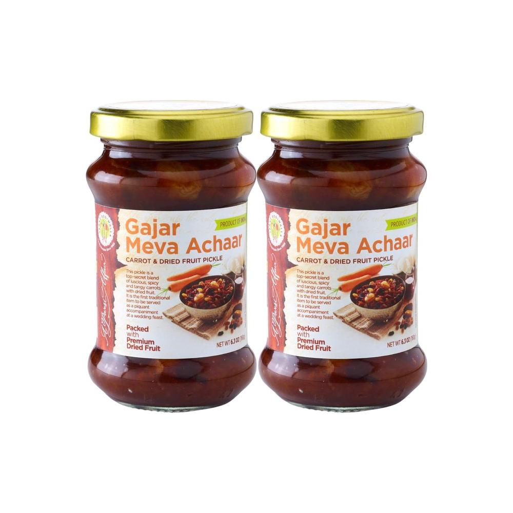 A Parsi Affair Gajar Meva Achaar Carrot and Dried Fruit Pickle 6 Oz Gajar Meva Achaar 2 Pack - Whlsome - Pickled Vegetables