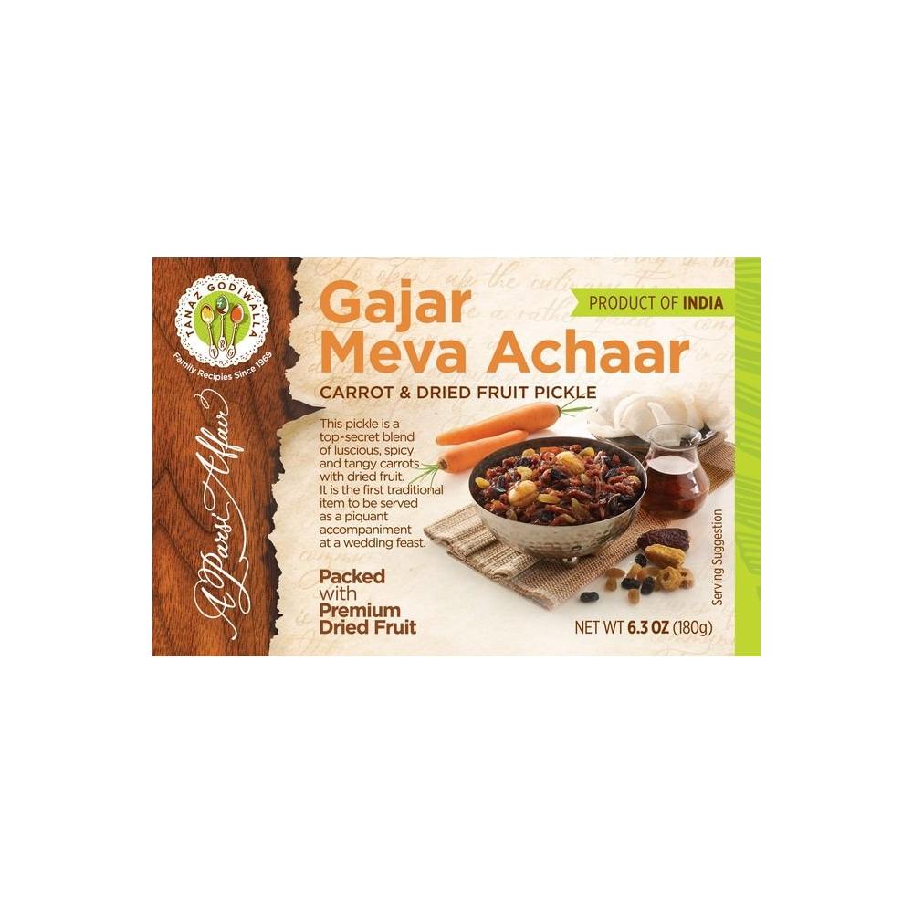 A Parsi Affair Gajar Meva Achaar Carrot and Dried Fruit Pickle 6 Oz Gajar Meva Achaar 2 Pack - Whlsome - Pickled Vegetables