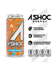 A SHOC Orange Freeze Energy Drink 16 fl oz can Pack of 12 - Whlsome - Sports Nutrition