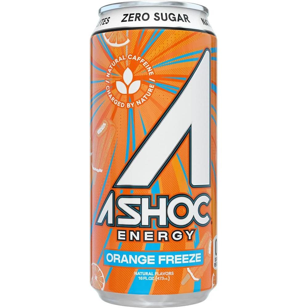 A SHOC Orange Freeze Energy Drink 16 fl oz can Pack of 12 - Whlsome - Sports Nutrition