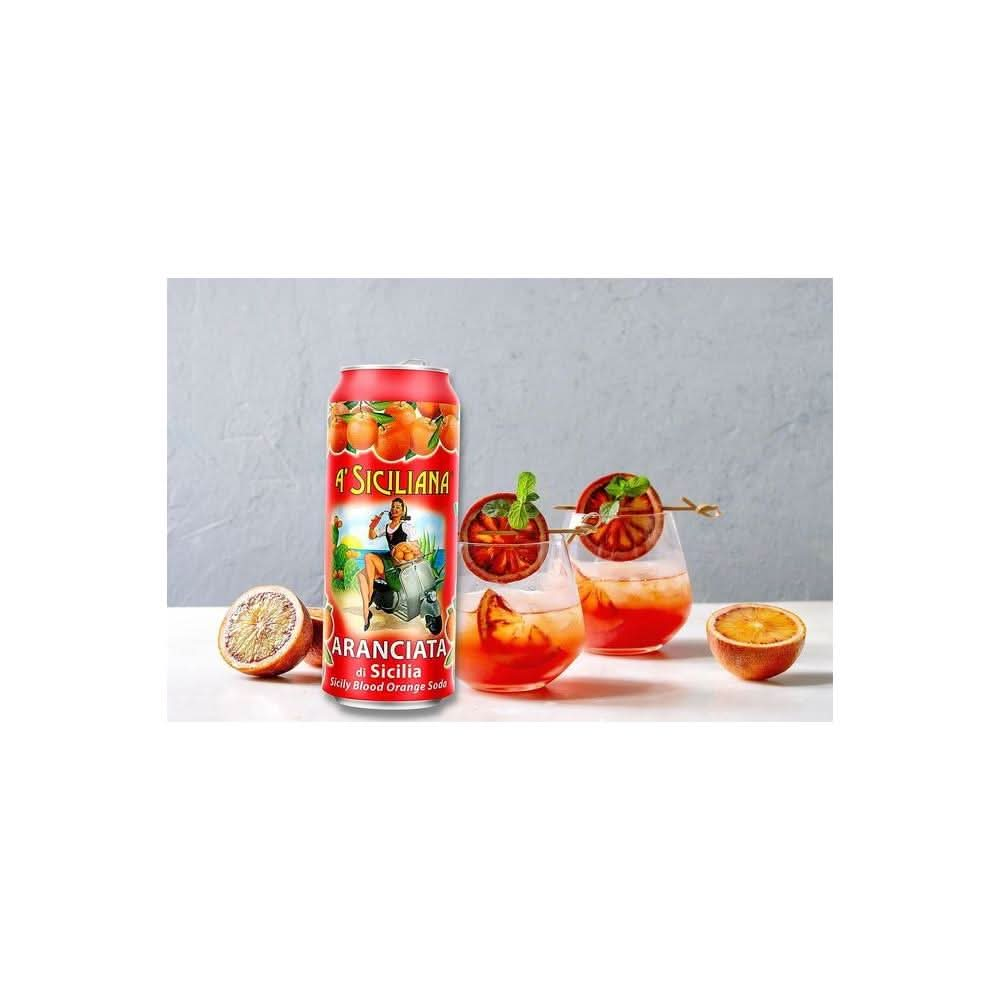 A Siciliana Italian Soda Variety Pack 115 Ounce Each Total Count of 4 Sicilian Blood Orange Soda 2 Pack and Sicilian Lemon Soda 2 Pack with 4 Pieces Mints 1 Grocery Restock Card by IntFeast - Whlsome - Grocery (Other)