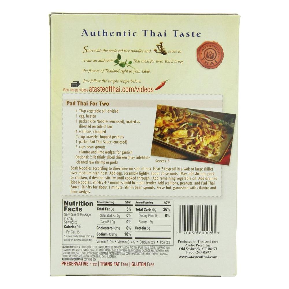 A Taste of Thai Pad Thai for Two 9Ounce Boxes Pack of 6 - Whlsome - Noodles